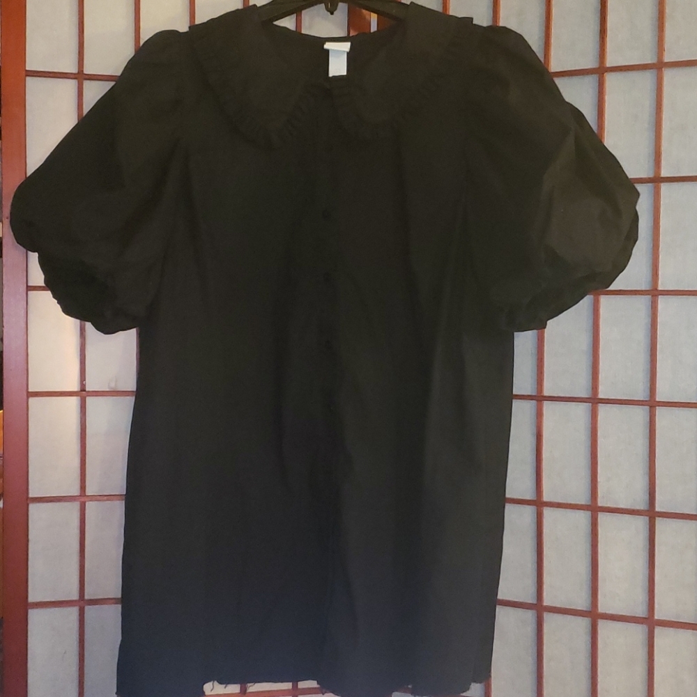 H&M Puff Sleeve BabyDoll Round Collar Dress XL